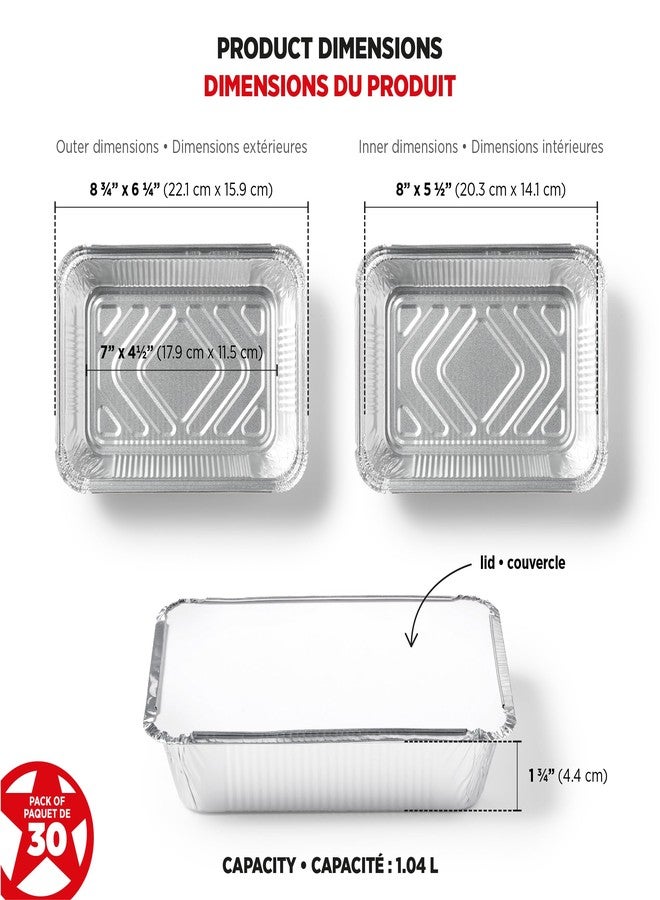 Starfrit 30-Pack Aluminum Storage Containers with Lids (8.5”x 6”) - 2.25 LB Capacity - Recyclable - Disposable - Oven & Freezer Safe - Perfect for Cooking, Meal Prep & Takeout - Image 2