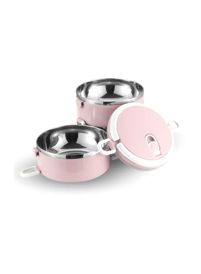 NIBEMINENT Three Layer Insulted Lunch Box Pink 14.5x14.5x19centimeter  - Image 2