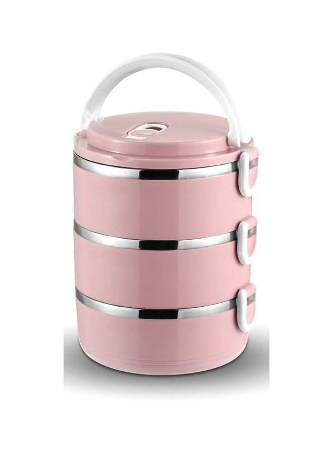NIBEMINENT Three Layer Insulted Lunch Box Pink 14.5x14.5x19centimeter  - Image 4