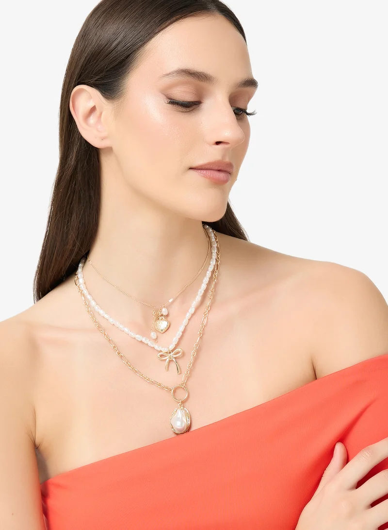 Ginger Gold And Beaded Statement Necklaces