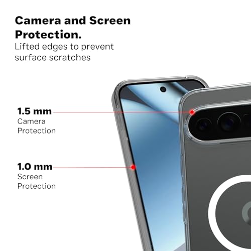 RIGGEAR Shockproof Clear Hybrid Armor Magnetic Back Cover Case Compatible with MagSafe Accessories for Google Pixel 10 Pro XL (Transparent PC + TPU Bumper) - Image 5