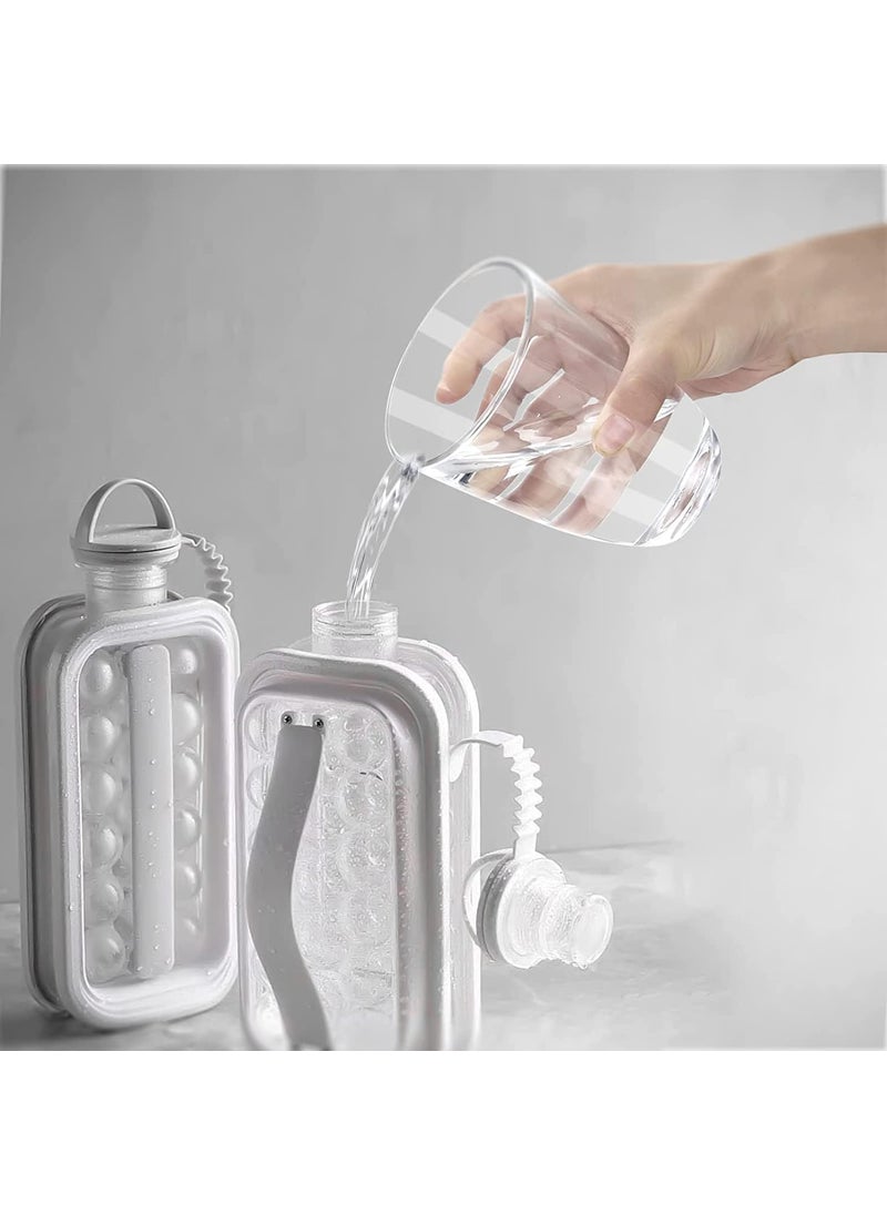 Generic - Drumil Ice Cube Trays 2 in 1 Portable Ice Ball Maker Kettle with 17 Grids Flat Body Lid Cooling Ice PopCube Molds for HockeyCocktailCoffeeWhiskeyChampagneBeerJuiceWater - Image 1