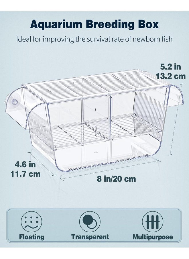 Pawfly Pawfly Aquarium Fish Breeding Box Fish Tank Hatchery Incubator for Baby Fish Shrimp Betta Aggressive Fish Guppy with 6 Suction Cups Acrylic Hatching Box  - Image 4