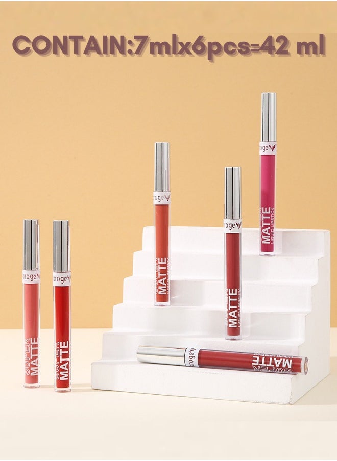 daroge - 6 Pieces Long Lasting Nude Liquid Lipstick Gift Set 42 ml - Image 1