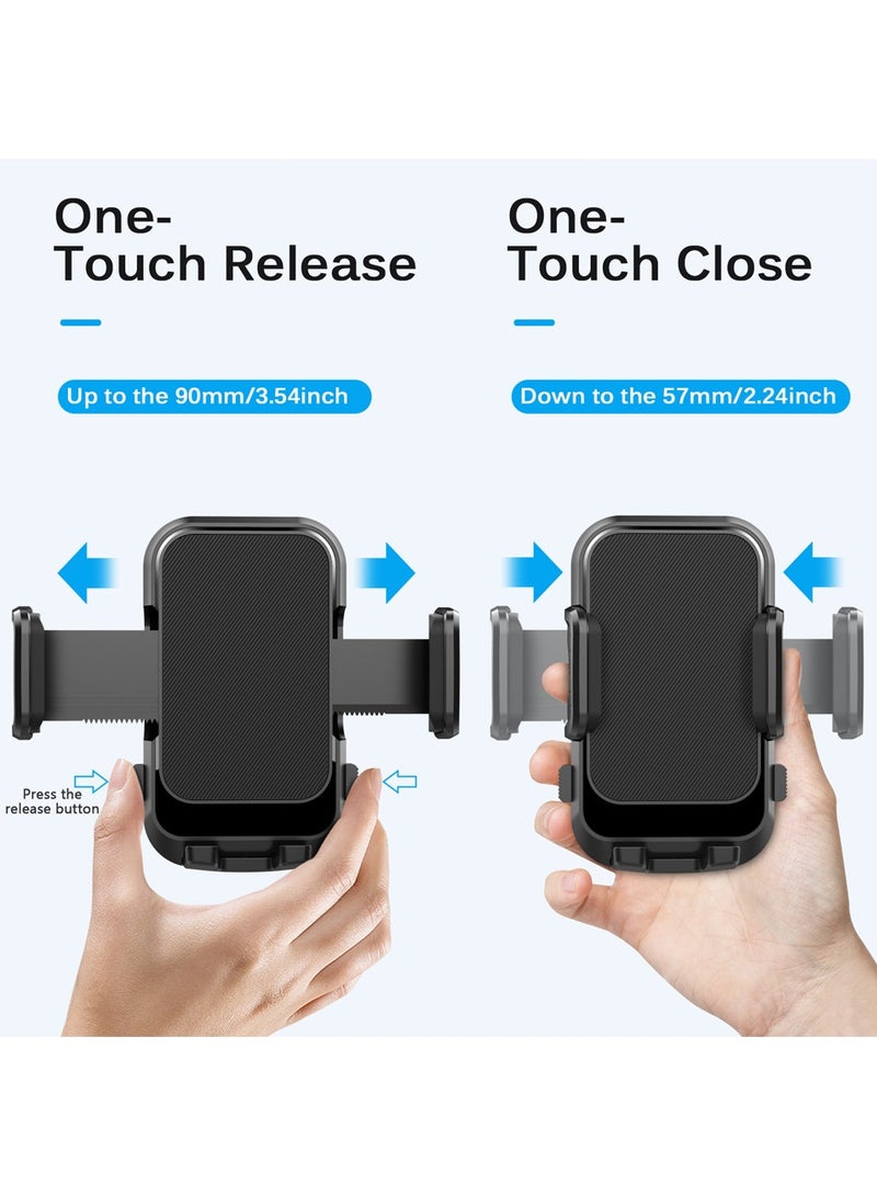 2024-Gen Upgraded 2 In 1 Car Phone Holder For Dashboard,Windshield,Air Vent Car Mount Ultra Stable Car Mobile Holder With Strong Suction Cup Car Stand Fit iPhone 16 15 Series,Galaxy S24 S23,Xiaomi Black - Image 4