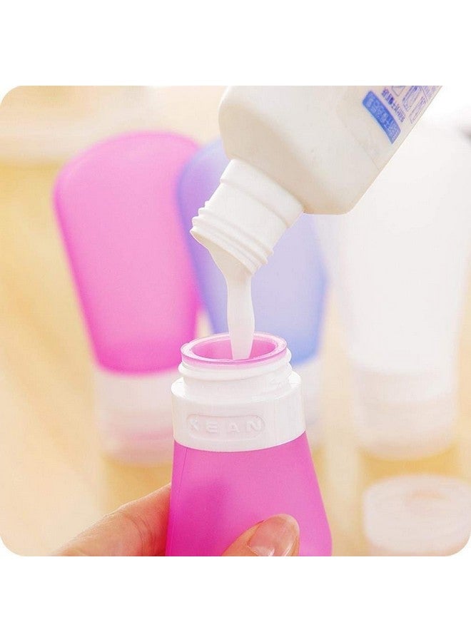 Maharsh Portable Soft Silicone Travel Bottles Set 90 ml Mini Tub Containers Squeezable Bottle for Shower Gel, Liquide Soap,Toiletries Lotion Shampoo Cosmetic Empty (Multi color) - Image 3