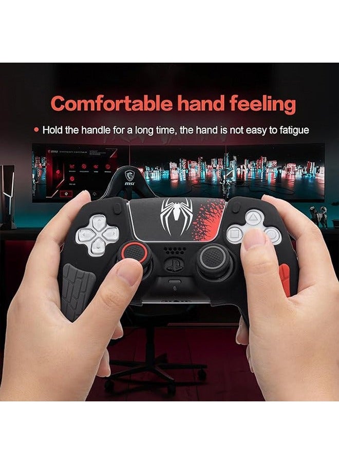 Colorskin Playstation 5 Controller Cover Case Anti-Slip Silicone Cover Skin for PS5 Dual Sense Controller with Thumb Grip Caps Silicone Case Joystick Protectors and Cover Wrap Sticker(Black/Red/Gray)  - Image 4