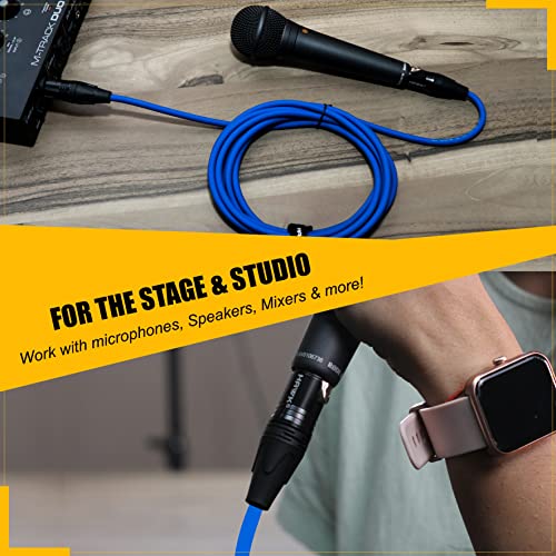 Hawk Proaudio Hawk SXFG010 Gold Series XLR Male to Female Microphone Cable With Cable Tie - 3 Meter (Blue Color) - Image 4