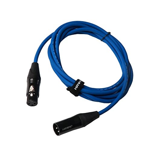 Hawk Proaudio Hawk SXFG010 Gold Series XLR Male to Female Microphone Cable With Cable Tie - 3 Meter (Blue Color) - Image 1