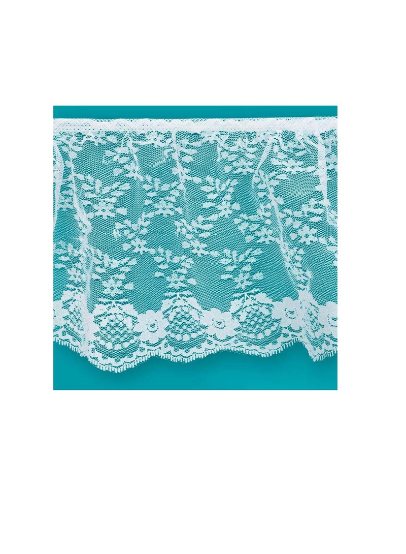 Deco Trims Ruffled Fancy Lace Trim 6in White - Image 1