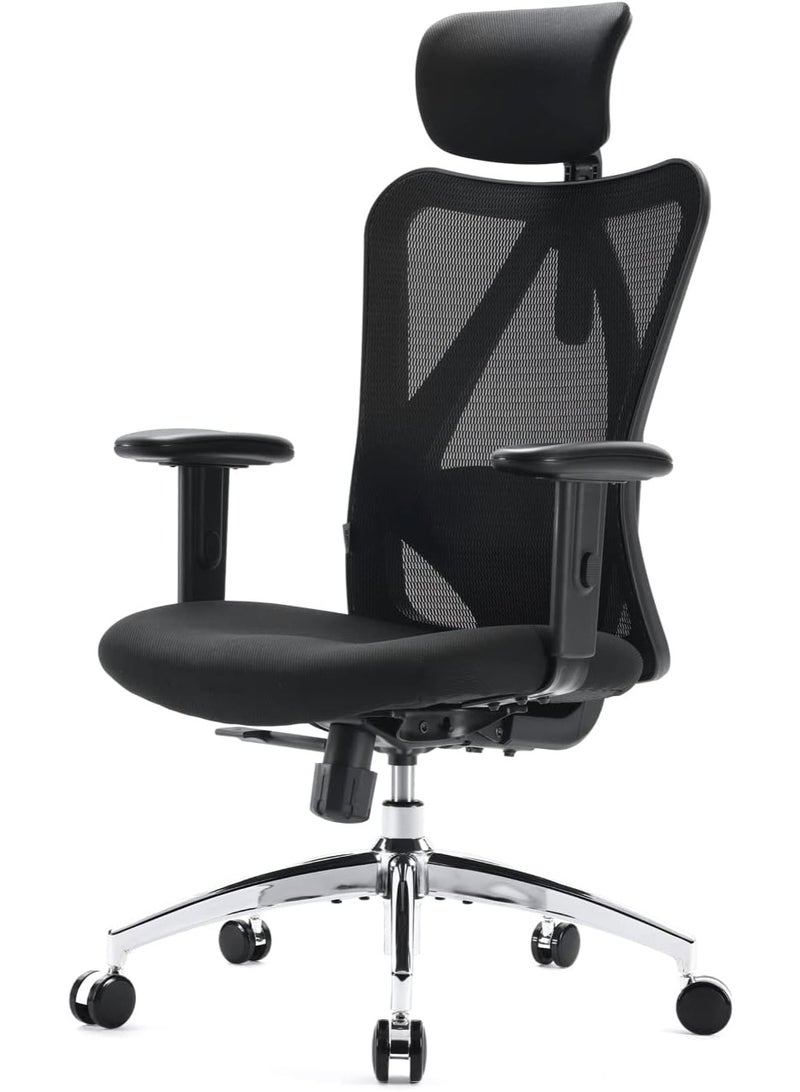 سيهوو كرسي ألعاب SIHOO M18 بتصميم مريح - مسند رأس قابل للتعديل ودعم قطني فاخر، كرسي كمبيوتر بظهر مرتفع وشبكة قابلة للتنفس لراحة طويلة الأمد (أسود) - Image 1