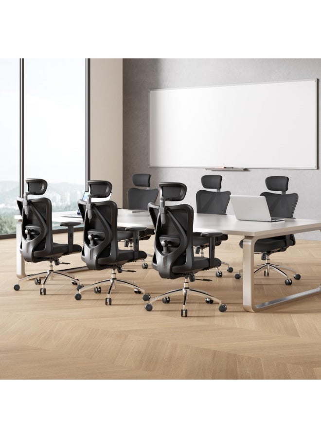 سيهوو كرسي ألعاب SIHOO M18 بتصميم مريح - مسند رأس قابل للتعديل ودعم قطني فاخر، كرسي كمبيوتر بظهر مرتفع وشبكة قابلة للتنفس لراحة طويلة الأمد (أسود) - Image 2