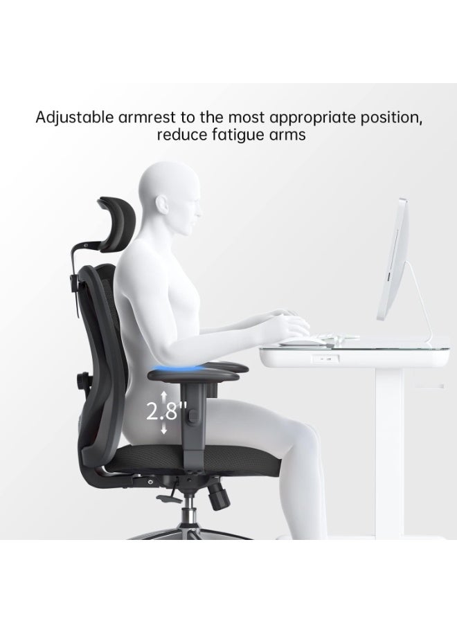 سيهوو كرسي ألعاب SIHOO M18 بتصميم مريح - مسند رأس قابل للتعديل ودعم قطني فاخر، كرسي كمبيوتر بظهر مرتفع وشبكة قابلة للتنفس لراحة طويلة الأمد (أسود) - Image 5
