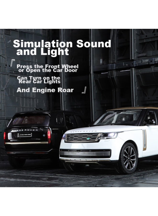 Black mamba Heimanba 1：24 New Land Rover Range Rover Sv White Car Model, Children's Toy, Alloy Car Model, Collectible Display, Gift - Image 3