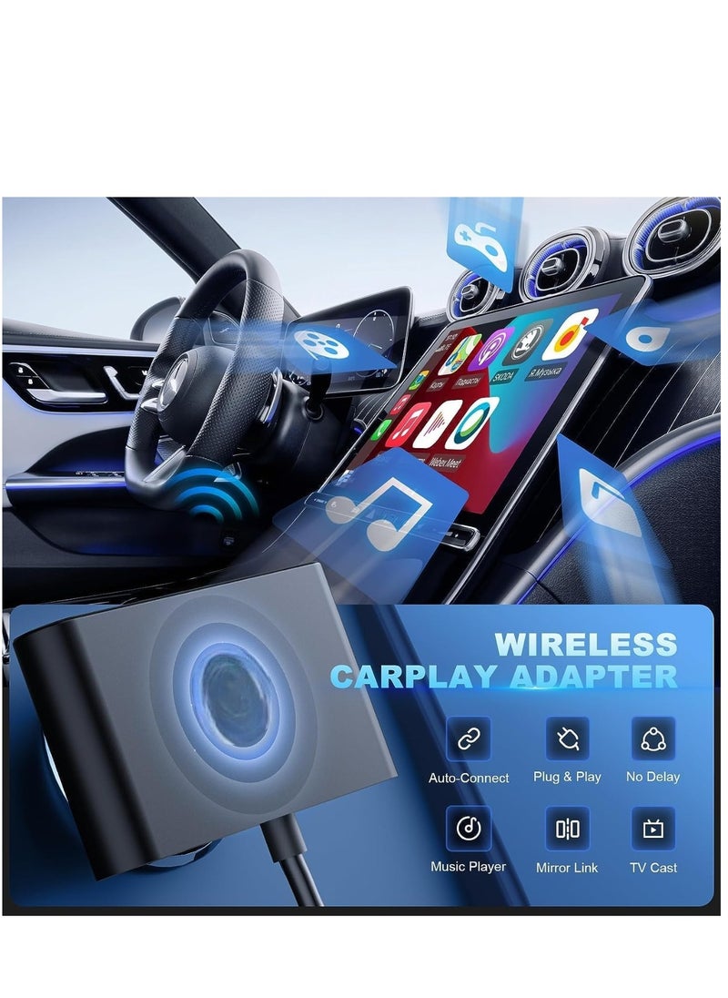 Generic - Wireless CarPlay Adapter for iPhone This innovative dongle   converts your car's factory wired Carplay to wireless providing Bluetooth connectivity Enjoy the convenience of 5GHz WiFi - Image 1