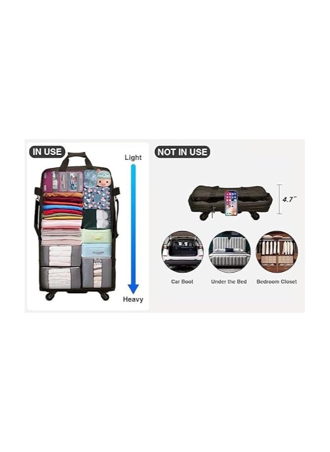 MIRFA Expandable Medium Sized Travel Oxford Duffel Bag With 4 Spinner Wheels  - Image 4