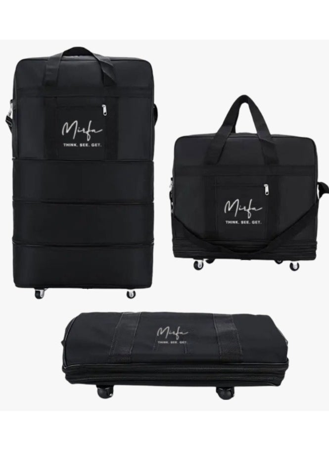MIRFA Expandable Medium Sized Travel Oxford Duffel Bag With 4 Spinner Wheels  - Image 3