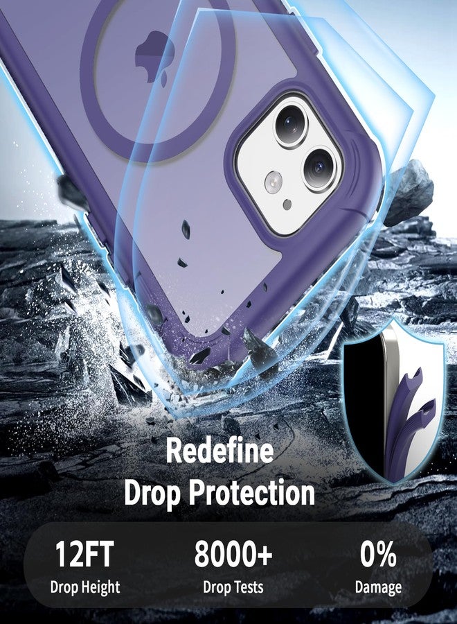 jaroco for iPhone 12 Case/iPhone 12 Pro Case, [Compatible with MagSafe][Military Grade Drop Protection][Heavy Duty Protection][Non-Slip][Shockproof] 2-Layer Durable Bumper Phone Case 6.1''-Dark Purple - Image 3