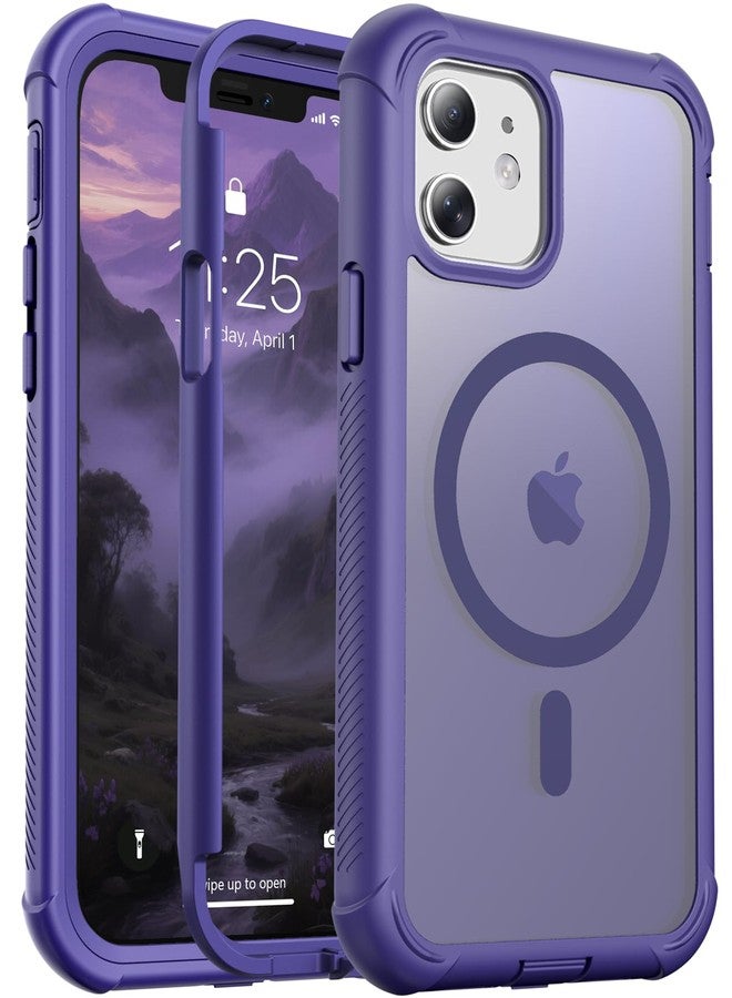 jaroco for iPhone 12 Case/iPhone 12 Pro Case, [Compatible with MagSafe][Military Grade Drop Protection][Heavy Duty Protection][Non-Slip][Shockproof] 2-Layer Durable Bumper Phone Case 6.1''-Dark Purple - Image 1