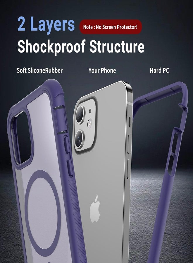jaroco for iPhone 12 Case/iPhone 12 Pro Case, [Compatible with MagSafe][Military Grade Drop Protection][Heavy Duty Protection][Non-Slip][Shockproof] 2-Layer Durable Bumper Phone Case 6.1''-Dark Purple - Image 2