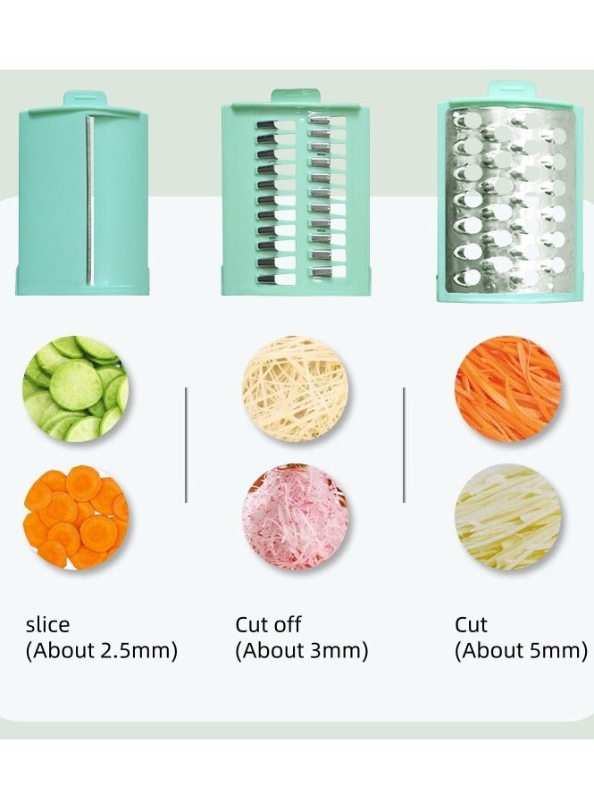 Electric Vegetable Slicer, Kitchen And Household Vegetable Slicer, Multifunctional Slicer, Automatic Drum Vegetable Slicer, Meat, Fruit, Fruit/Vegetable Slicer With 3 Blades  Vegetable Chopper, Food Potato Slicer  - Image 2