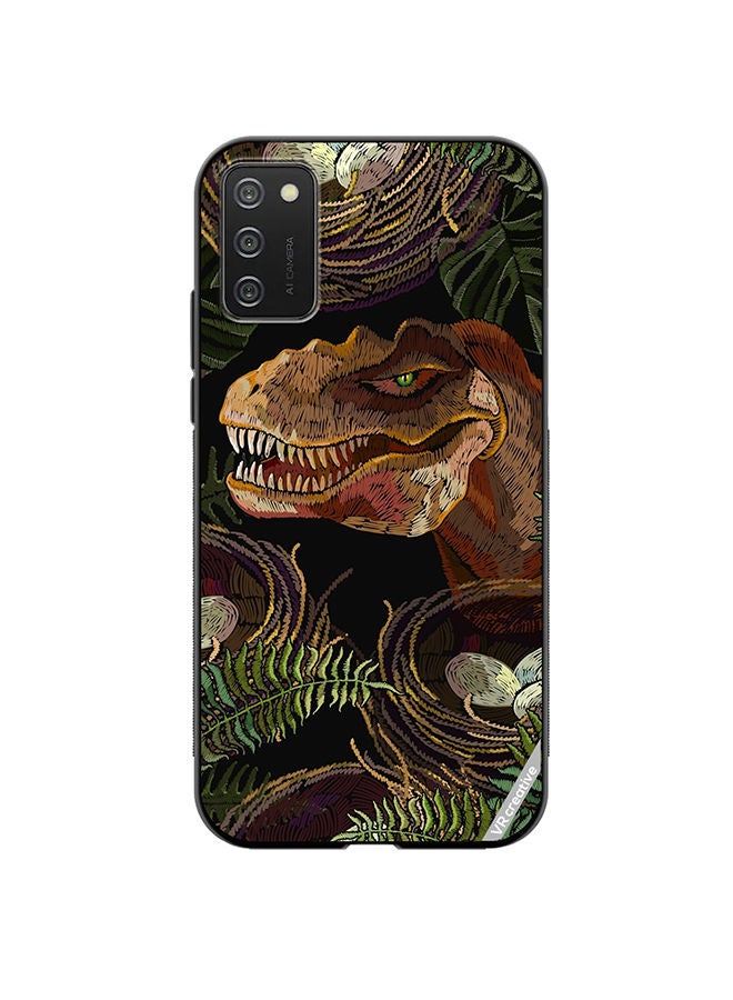 VR CREATIVE Protective Case Cover For Samsung Galaxy A03s  Tyrannosaurus Rex Head, Palm Leaves And Eggs In Bird Nest Design Multicolour - Image 1