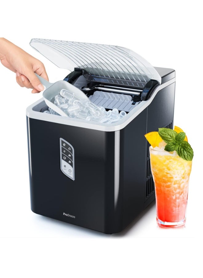 Pro Breeze Ice Maker Machine, Large Countertop Automatic Ice Maker with Ice Scoop, 15kg Compact Self-Cleaning Clear in 6-9 Mins, 2 Sizes of Bullet Ice for Home/Kitchen/Bar/Party  - Image 1