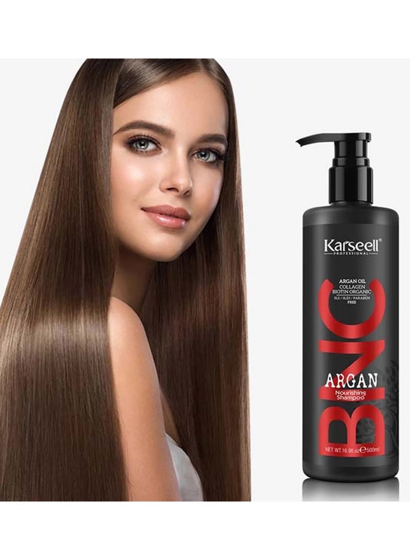 KARSEELL ARGAN OIL COLLAGEN BIOTIN ORGANIC NOURISHING SHAMPOO 500 ML - Image 1