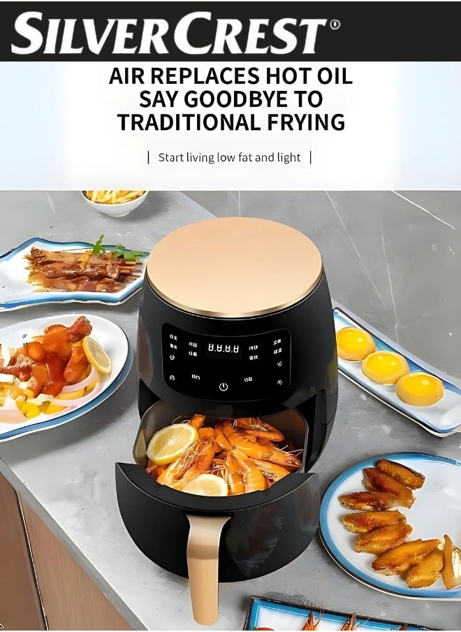SILVER CREST - Healthy Air Fryer Without Oil Healthy Air Fryer For Fry, Grill, Bake And Roast, 6L, 2400W, Black - Image 1