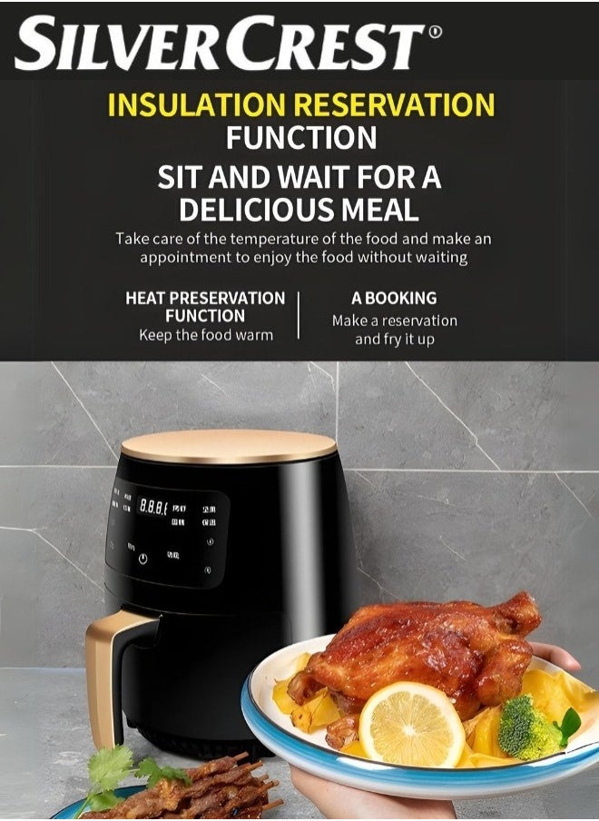 SILVER CREST - Healthy Air Fryer Without Oil Healthy Air Fryer For Fry, Grill, Bake And Roast, 6L, 2400W, Black - Image 1