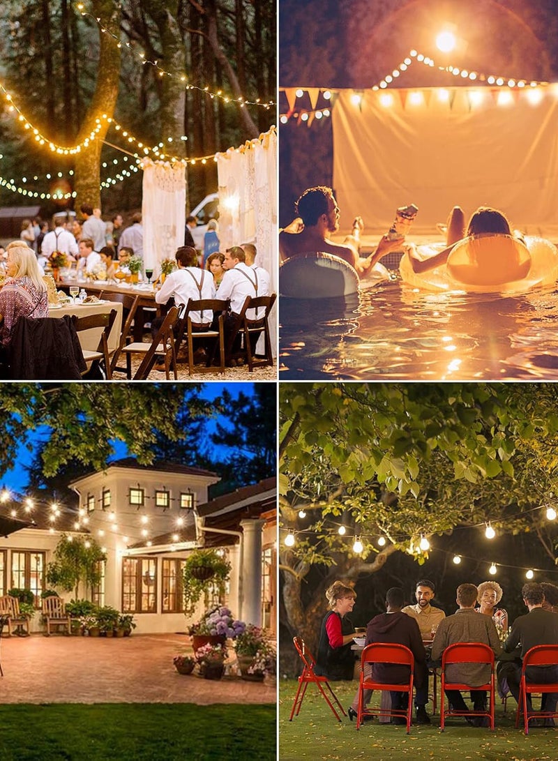 MissTiara Festoon Lights Outdoor, 30M 50 Bulbs+2 Spares G40 LED Outdoor Lights, Shatterproof, Waterproof Connectable Commercial Hanging Lights for Garden Patio House Backyard Balcony Party Christmas, UK Plug - Image 4