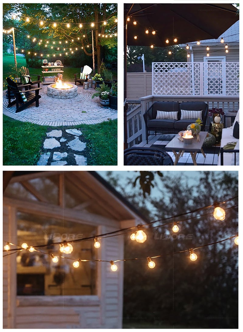 MissTiara Festoon Lights Outdoor, 30M 50 Bulbs+2 Spares G40 LED Outdoor Lights, Shatterproof, Waterproof Connectable Commercial Hanging Lights for Garden Patio House Backyard Balcony Party Christmas, UK Plug - Image 3