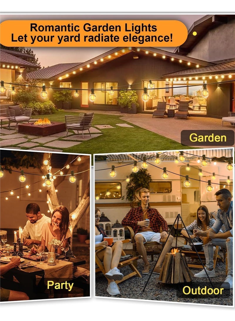 MissTiara Festoon Lights Outdoor, 30M 50 Bulbs+2 Spares G40 LED Outdoor Lights, Shatterproof, Waterproof Connectable Commercial Hanging Lights for Garden Patio House Backyard Balcony Party Christmas, UK Plug - Image 2