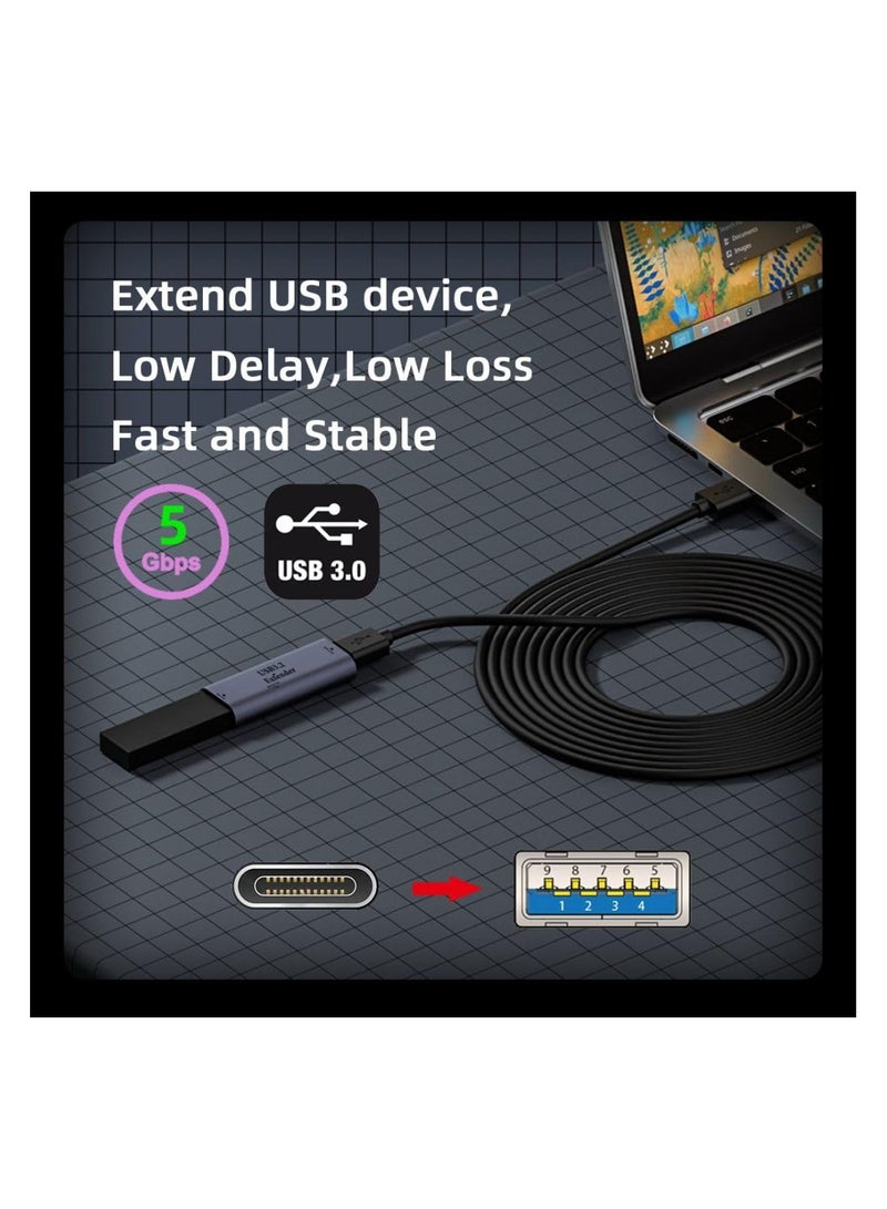 SYOSI USB C Female to USB 3.0 Female, USB C Active Connector, with Extender Chipset Repeater Adapter, Support USB 3.0 5Gbps Data,  Support Fast Charging for PC, Laptop, Charger, Power Bank - Image 3