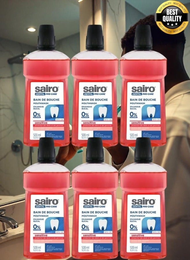 سايرو 6 قطع غسول الفم من سايرو لحماية الاسنان و اللثة الحساسة 500 مل - Image 1