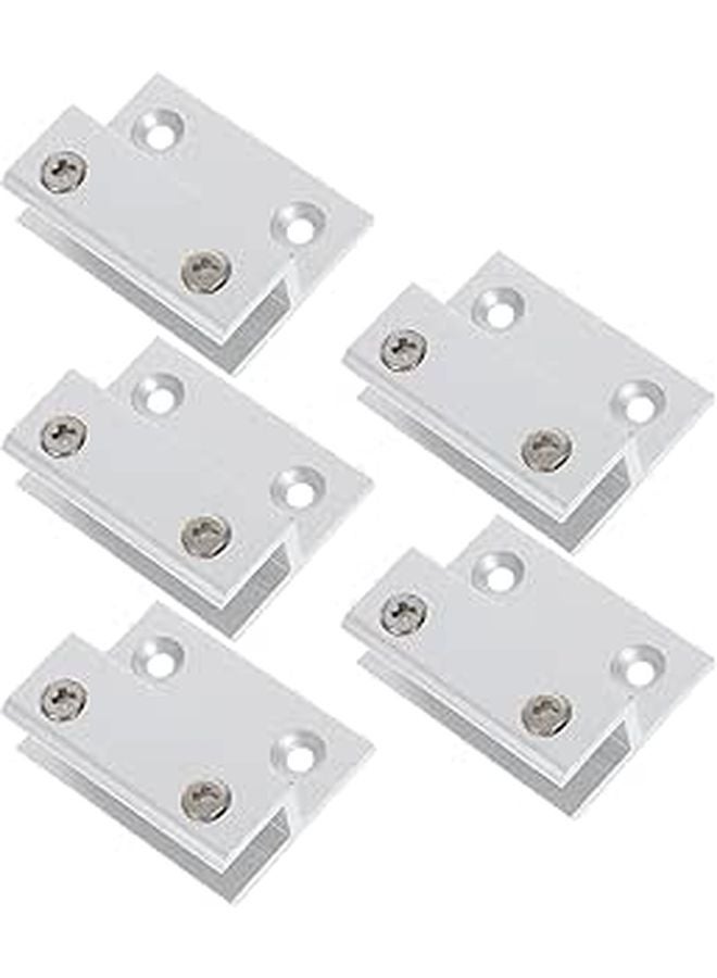 Heavy Duty Aluminum Glass Clamp Brackets 10mm H Clips for Shelves Mirrors Signs - Image 1