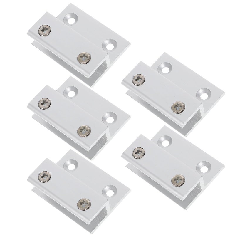 Heavy Duty Aluminum Glass Clamp Brackets 10mm H Clips for Shelves Mirrors Signs - Image 2