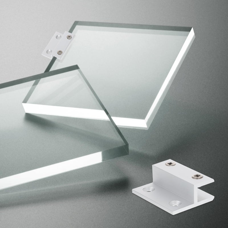 Heavy Duty Aluminum Glass Clamp Brackets 10mm H Clips for Shelves Mirrors Signs - Image 5