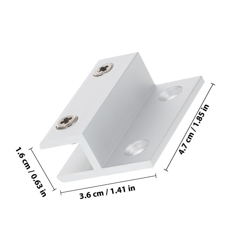 Heavy Duty Aluminum Glass Clamp Brackets 10mm H Clips for Shelves Mirrors Signs - Image 3
