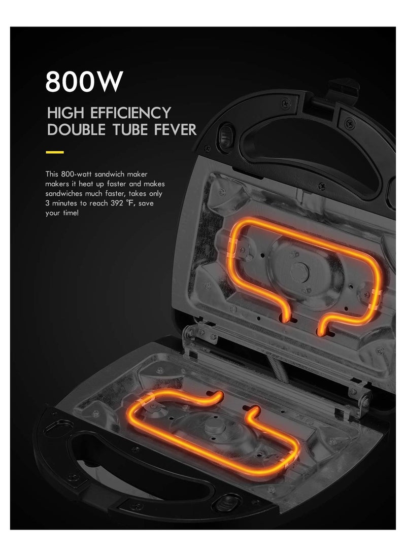 SYOSI - Versatile 3-in-1 Sandwich Maker with Waffle, Toaster, and Panini Press Options - Fast Heating, Easy-to-Clean Non-stick Plates, and Compact Design for Portable Use - Image 1