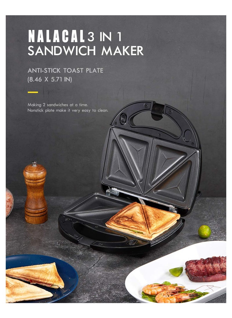 SYOSI - Versatile 3-in-1 Sandwich Maker with Waffle, Toaster, and Panini Press Options - Fast Heating, Easy-to-Clean Non-stick Plates, and Compact Design for Portable Use - Image 1