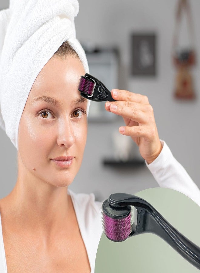 كوستيك ديرما رولر كوستيك (KDR) 540 إبرة دقيقة من التيتانيوم للعناية بالبشرة | نمو الشعر واللحية | مكافحة الشيخوخة | إزالة ندبات حب الشباب (عبوة من قطعتين، 1.0 مم) - Image 4