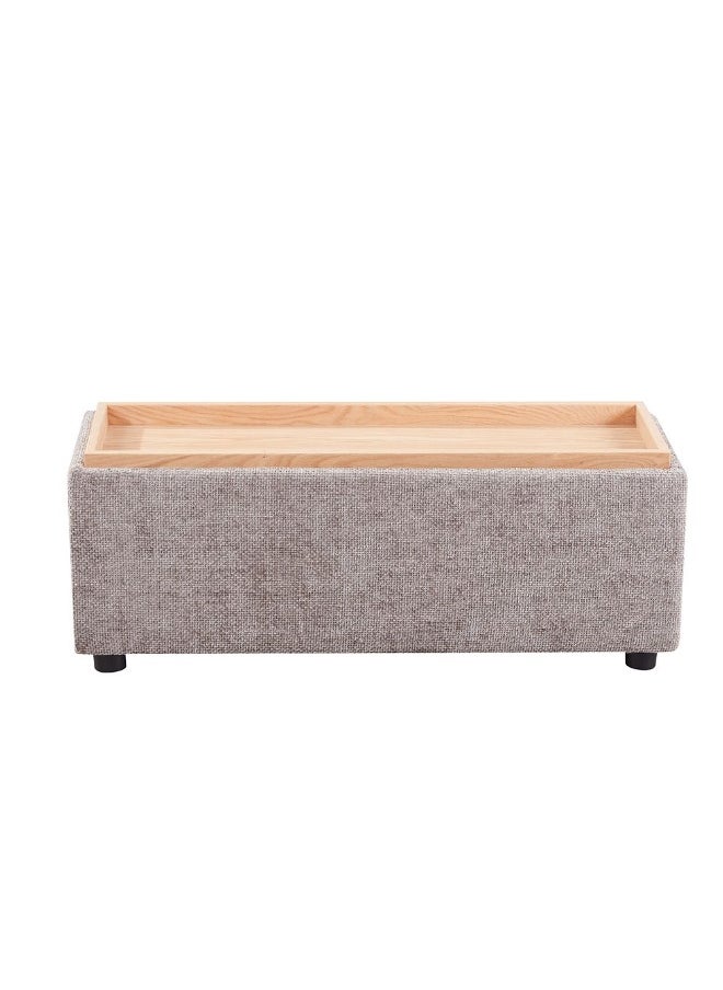 DANUBE HOME Odum End Table With Storage Multifunctional Living Room Table End Table Modern Design Furniture For Home Living Rooml105Xw32Xh42Cm - Brown/Natural Oak  - Image 2
