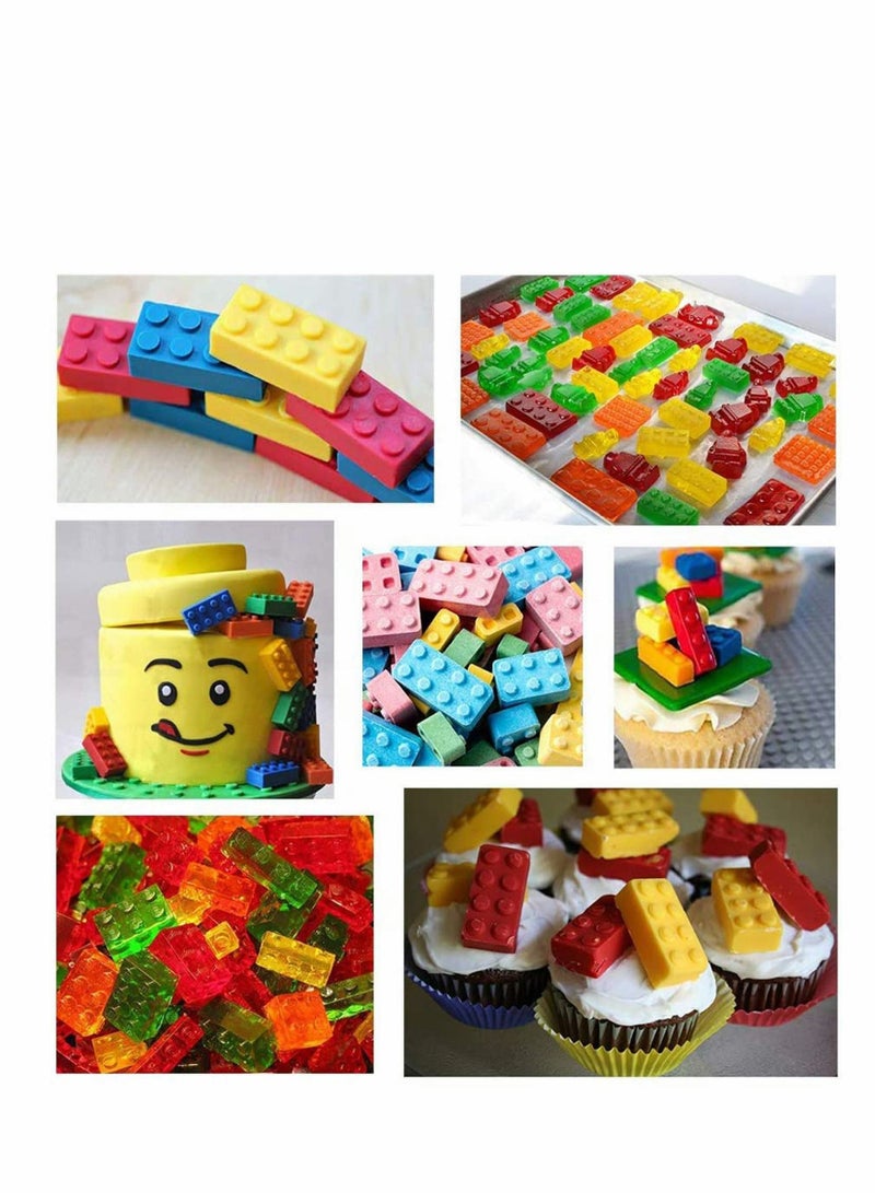Excefore 2 PCS Chocolate Silicone Mold, Building Bricks Silicone Mould for Building Block Themes Kids Party DIY Cake Baking Kids Party's and Baking Building Block Themes  - Image 2