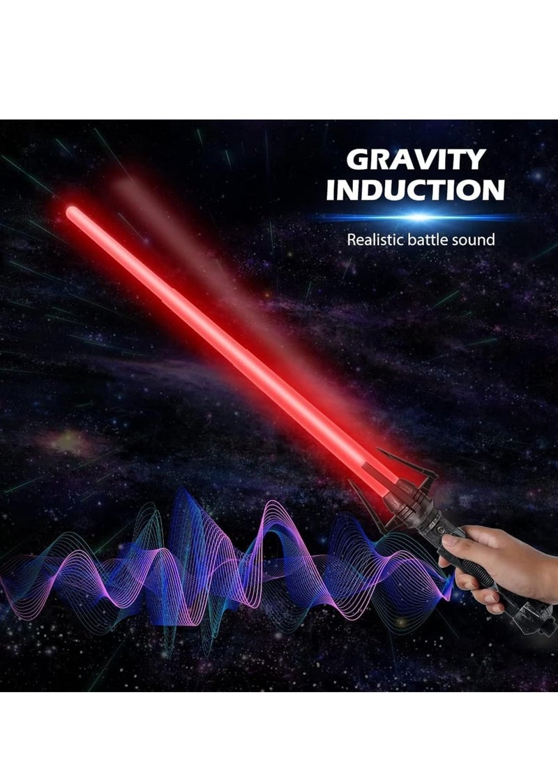 ARGT 2 Pcs Lightsaber Toy Set | 2-in-1 RGB FX Dueling Lightsaber | 7 Colors & 6 Sound Effects | Retractable LED Sword (17"-33") | Safe for Kids & Adults | Perfect for Cosplay, Role Play & Gifts - Image 3