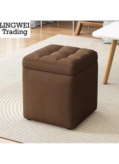 Ottoman Storage Stool With Foldable Design Brown 30x35x30cm
