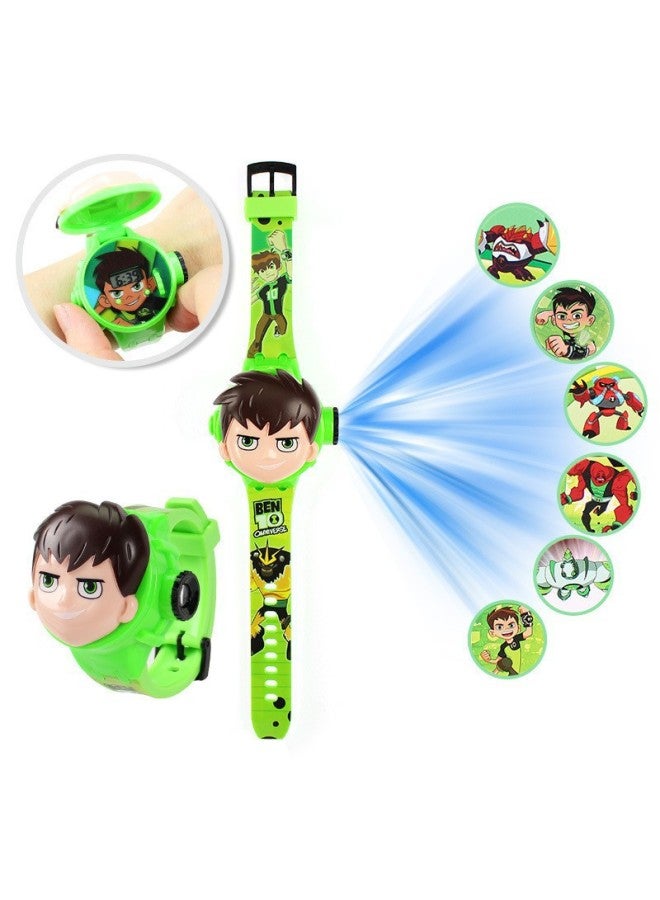 Live Supply Animation Flip Projection Watch Avengers Spider-man Telescopic Digital Watch Kidsren's Toy Gift-Color:8066 Bag BEN10  - Image 1