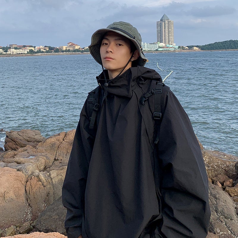 Black Samurai Mens Spring and Autumn Trendy Brand Sangyan Casual Jacket Trendy Ins Loose Functional High Street Jacket Black 