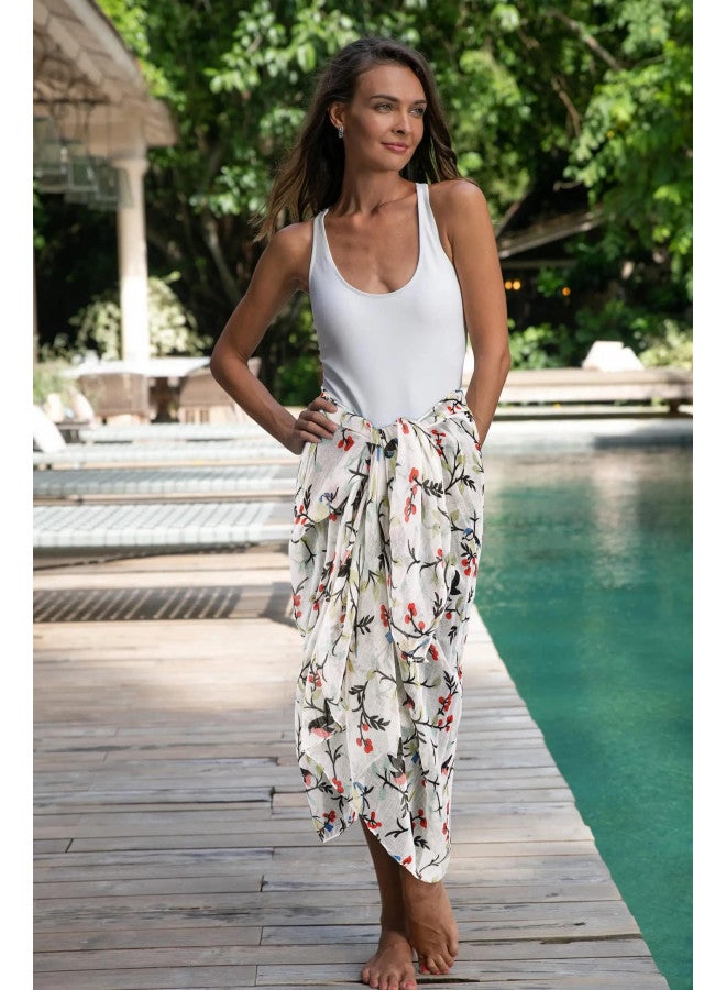 GERINLY شالات شتوية دافئة مزخرفة بالطيور للنساء من جيرينلي، شالات قطنية خفيفة ولفائف، وشاح فني ناعم - Image 4