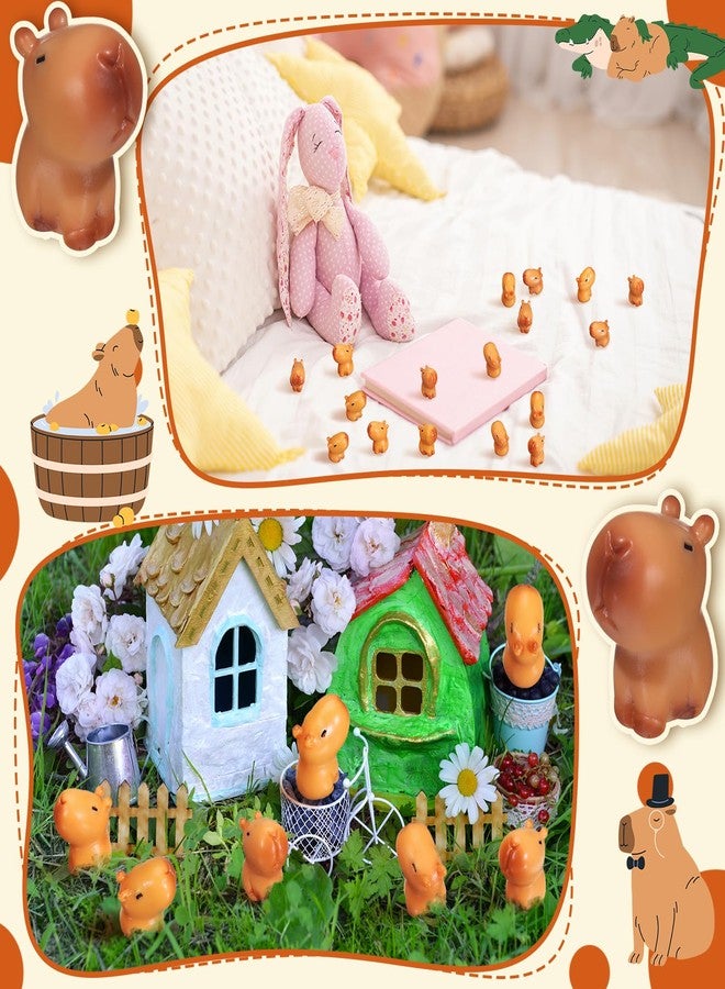 Simgoing 50 Pcs Capybara Figurines Mini Capybara Resin Figurines Capybara Figure Ornament Miniature Animal Desktop Tabletop Outdoor Craft Decor for Garden Accessories (Classic Style) - Image 5